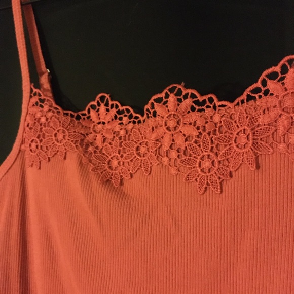 Aeropostale Tank Top with Floral Detailing (Coral) - Picture 2 of 2